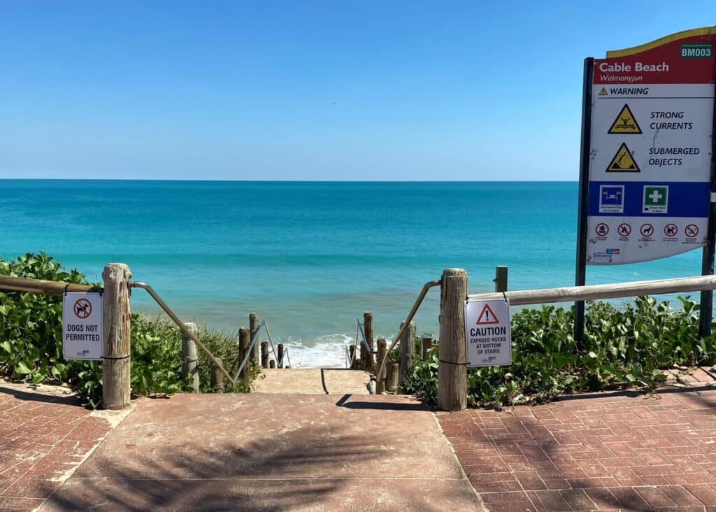 northern beach access stairs at Cable Beach